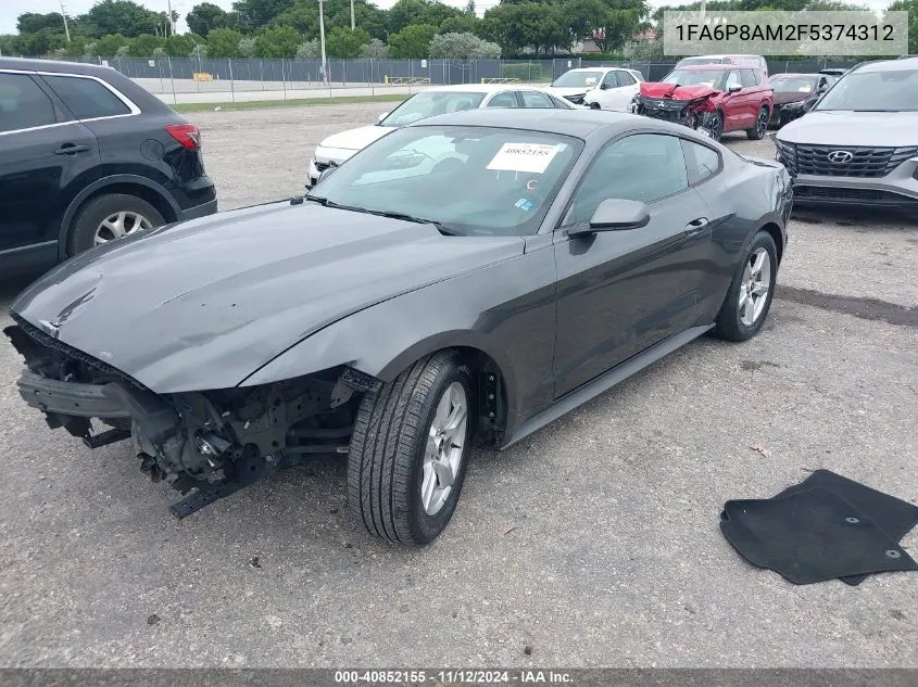 2015 Ford Mustang V6 VIN: 1FA6P8AM2F5374312 Lot: 40852155