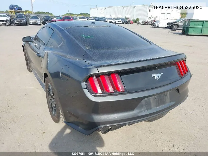 2016 Ford Mustang VIN: 1FA6P8TH6G5325020 Lot: 12097651