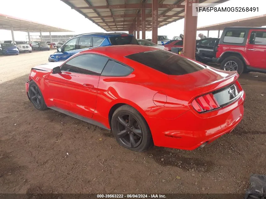 2016 Ford Mustang V6 VIN: 1FA6P8AM0G5268491 Lot: 39563222