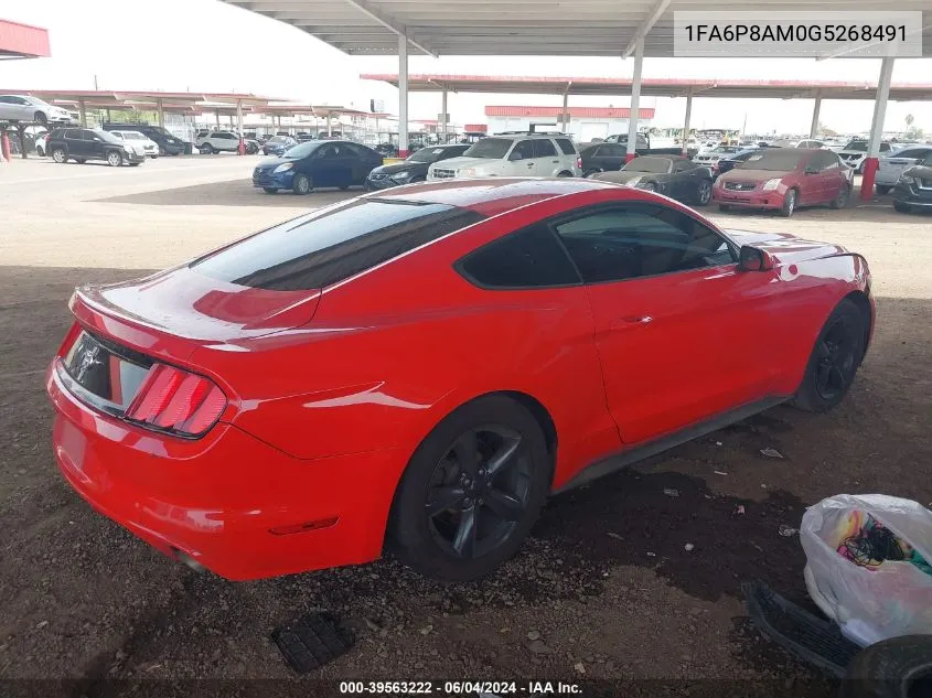 2016 Ford Mustang V6 VIN: 1FA6P8AM0G5268491 Lot: 39563222