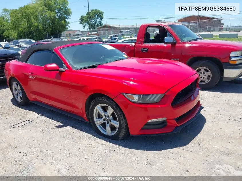 2016 Ford Mustang V6 VIN: 1FATP8EM9G5334680 Lot: 39606645