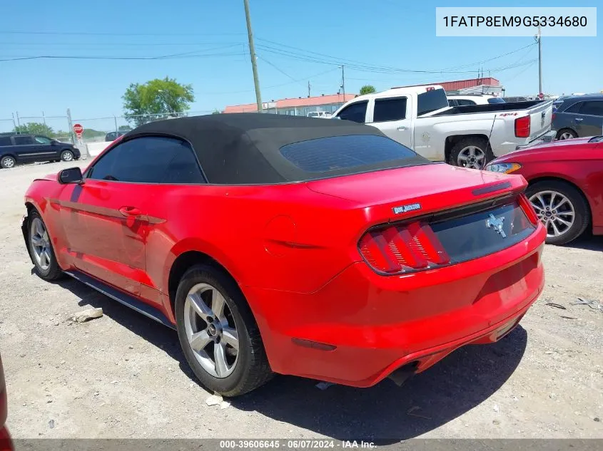 2016 Ford Mustang V6 VIN: 1FATP8EM9G5334680 Lot: 39606645