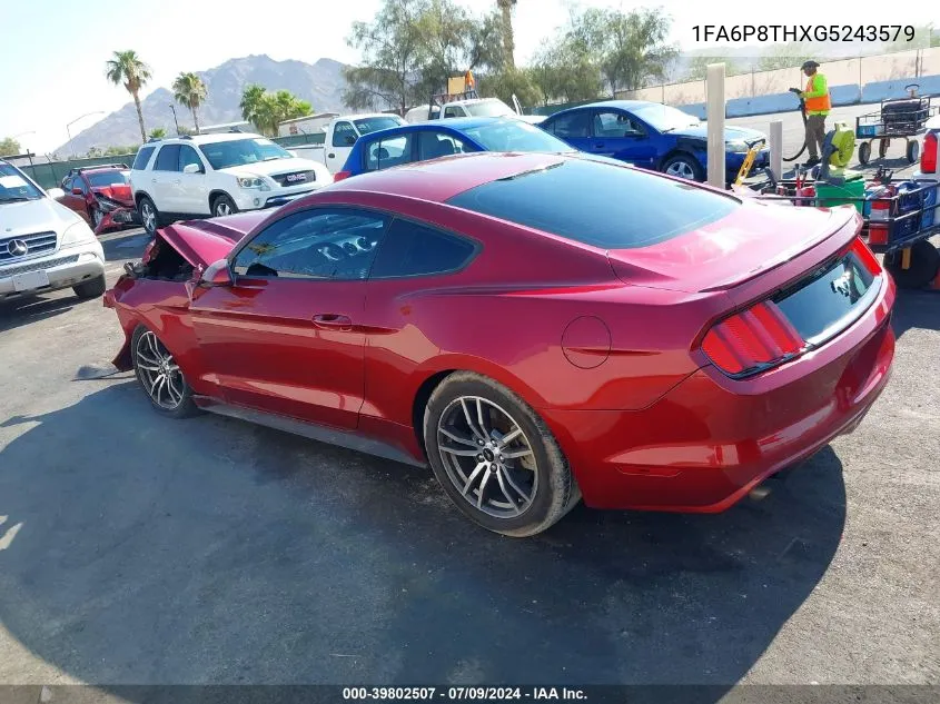 2016 Ford Mustang Ecoboost VIN: 1FA6P8THXG5243579 Lot: 39802507