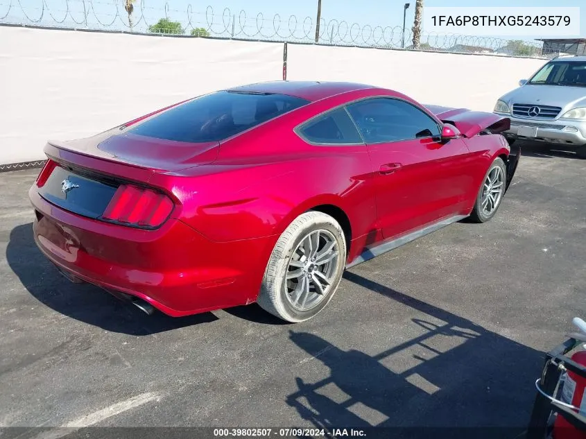 2016 Ford Mustang Ecoboost VIN: 1FA6P8THXG5243579 Lot: 39802507