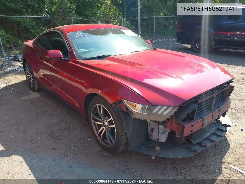 2016 Ford Mustang Ecoboost VIN: 1FA6P8TH6G5219411 Lot: 39864179