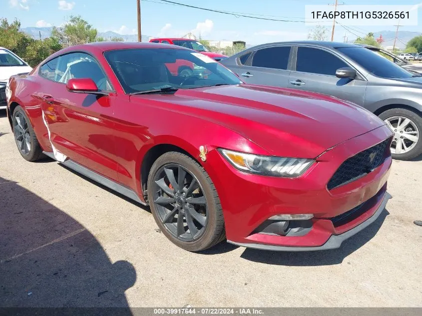 2016 Ford Mustang Ecoboost VIN: 1FA6P8TH1G5326561 Lot: 39917644