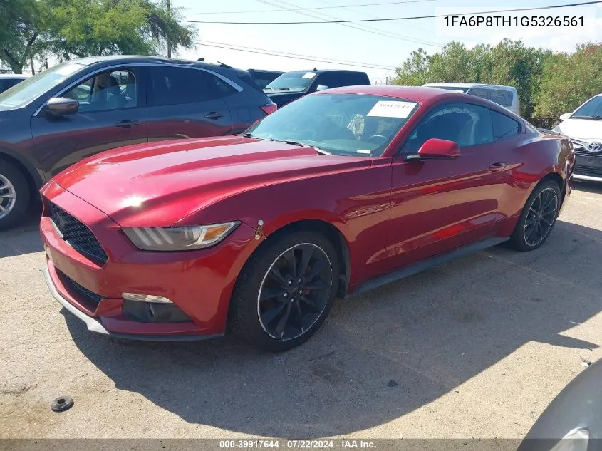 2016 Ford Mustang Ecoboost VIN: 1FA6P8TH1G5326561 Lot: 39917644