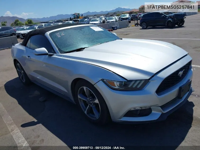 2016 Ford Mustang V6 VIN: 1FATP8EM5G5257841 Lot: 39959713