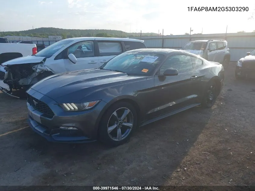 2016 Ford Mustang V6 VIN: 1FA6P8AM2G5303290 Lot: 39971546