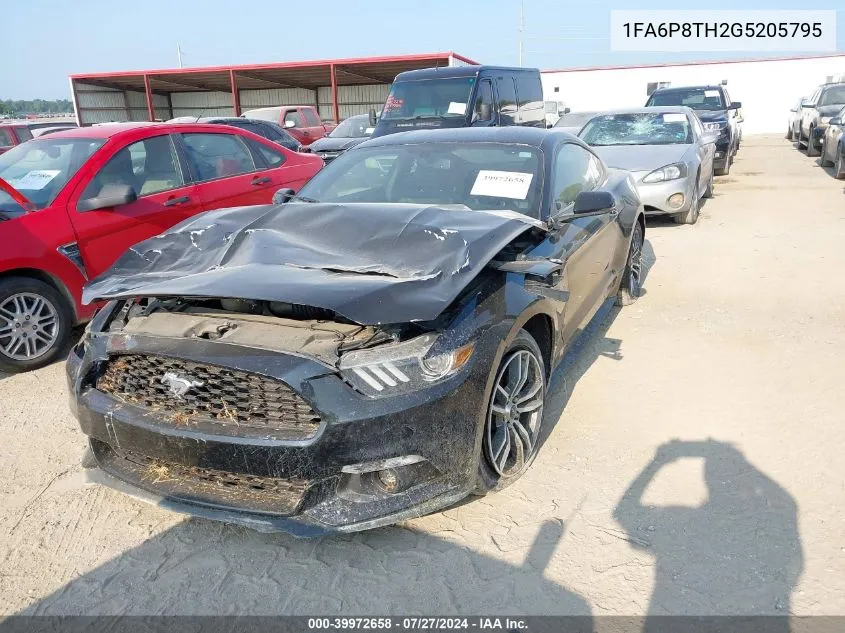 2016 Ford Mustang Ecoboost VIN: 1FA6P8TH2G5205795 Lot: 39972658