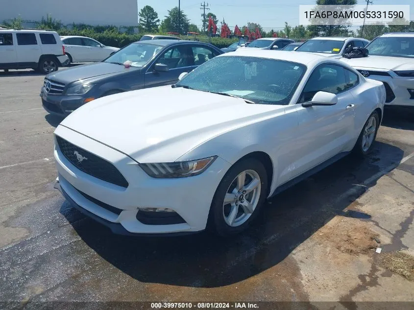 2016 Ford Mustang V6 VIN: 1FA6P8AM0G5331590 Lot: 39975010