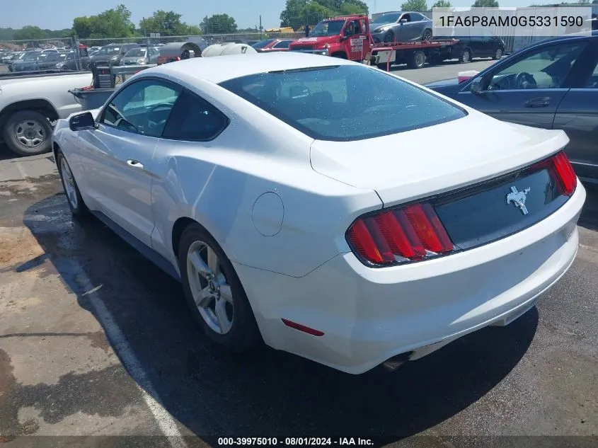 2016 Ford Mustang V6 VIN: 1FA6P8AM0G5331590 Lot: 39975010