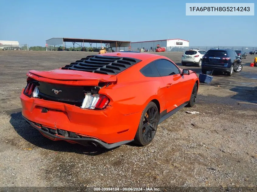 2016 Ford Mustang Ecoboost VIN: 1FA6P8TH8G5214243 Lot: 39994104