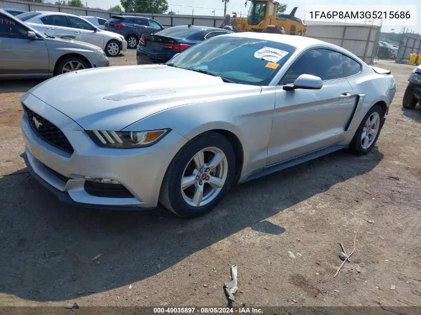 2016 Ford Mustang V6 VIN: 1FA6P8AM3G5215686 Lot: 40035897