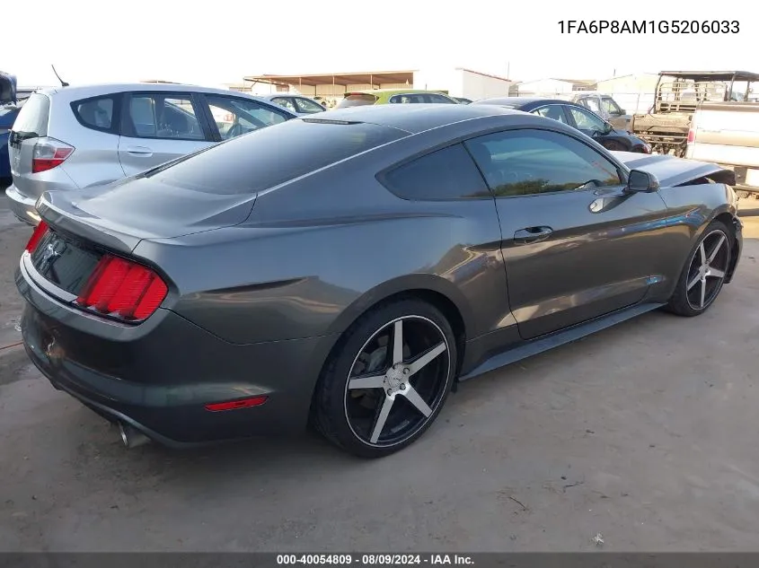 2016 Ford Mustang V6 VIN: 1FA6P8AM1G5206033 Lot: 40054809