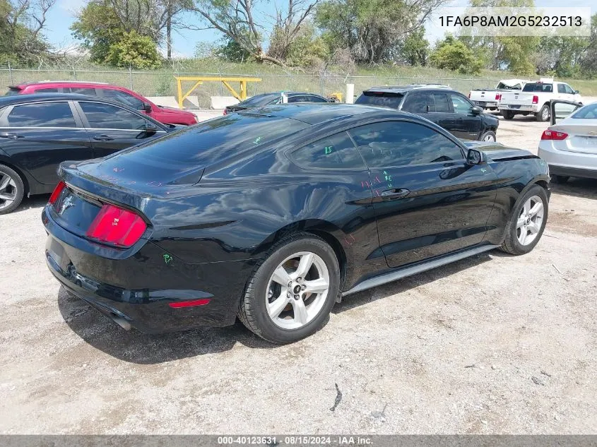 2016 Ford Mustang V6 VIN: 1FA6P8AM2G5232513 Lot: 40123631