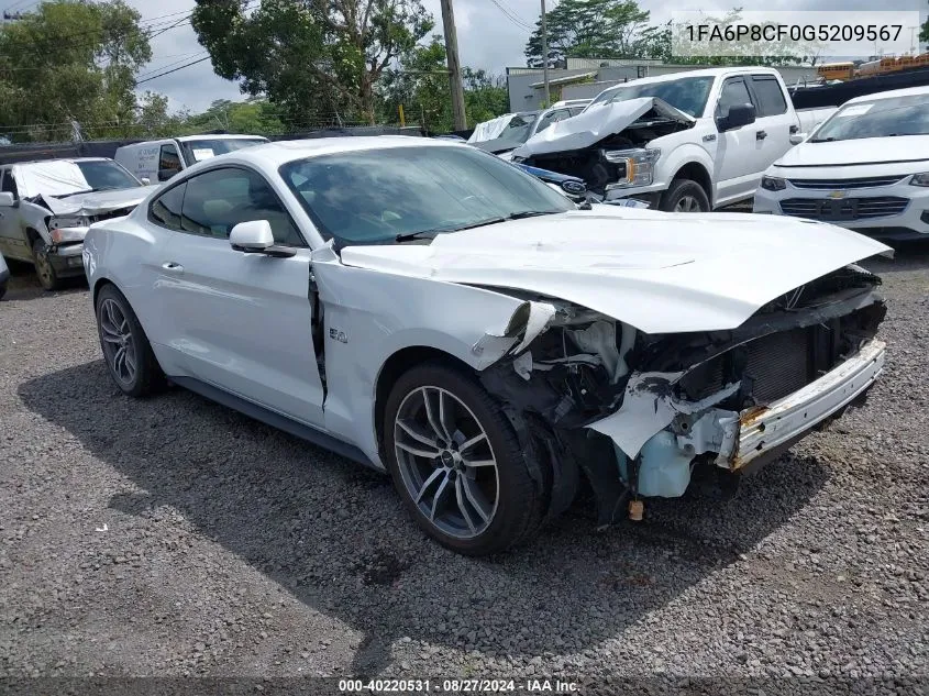 2016 Ford Mustang Gt Premium VIN: 1FA6P8CF0G5209567 Lot: 40220531