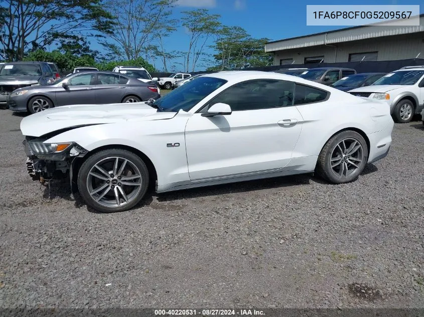 1FA6P8CF0G5209567 2016 Ford Mustang Gt Premium