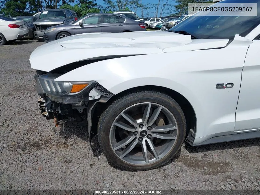 2016 Ford Mustang Gt Premium VIN: 1FA6P8CF0G5209567 Lot: 40220531