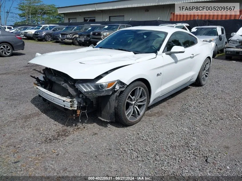 1FA6P8CF0G5209567 2016 Ford Mustang Gt Premium