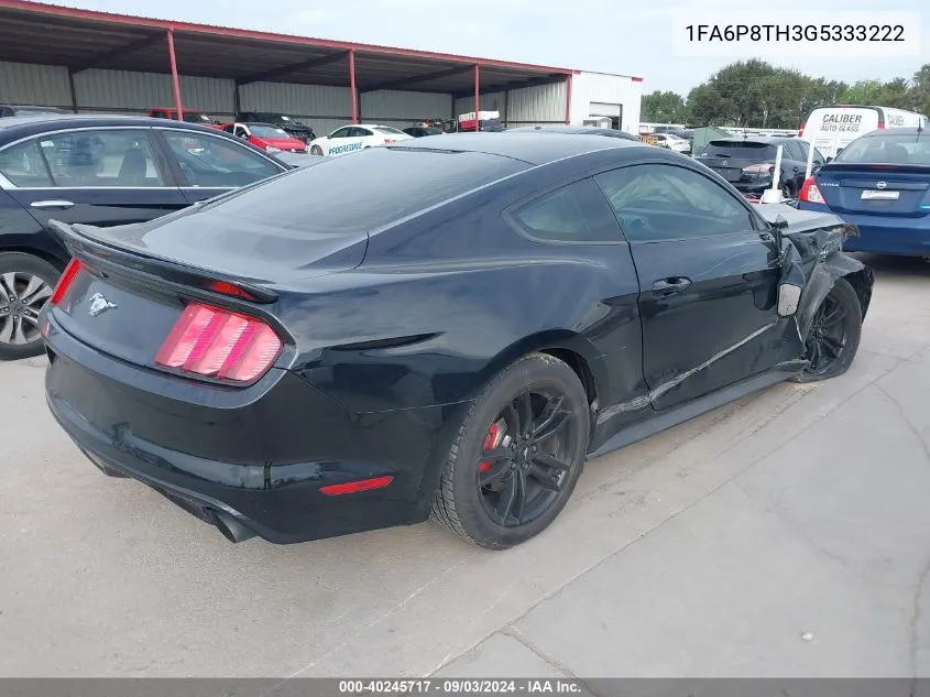 2016 Ford Mustang Ecoboost VIN: 1FA6P8TH3G5333222 Lot: 40245717