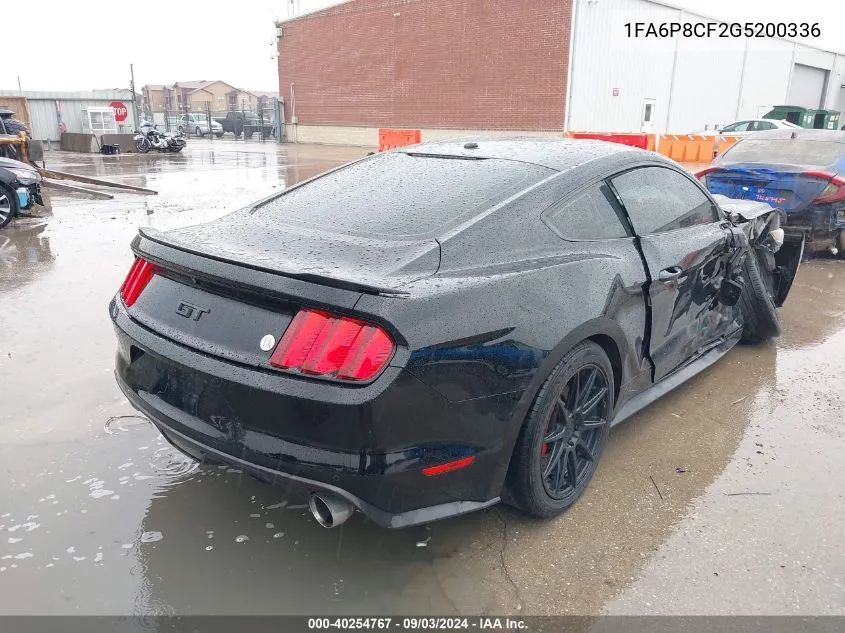 2016 Ford Mustang Gt Premium VIN: 1FA6P8CF2G5200336 Lot: 40254767