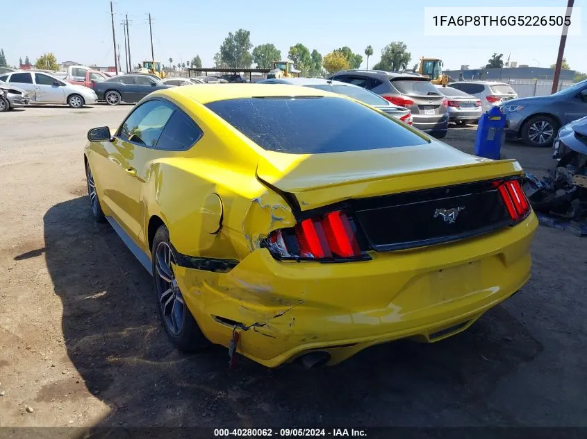 2016 Ford Mustang VIN: 1FA6P8TH6G5226505 Lot: 40280062