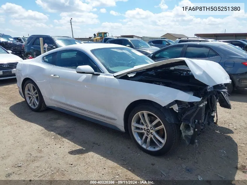 2016 Ford Mustang Ecoboost VIN: 1FA6P8TH5G5251380 Lot: 40320386