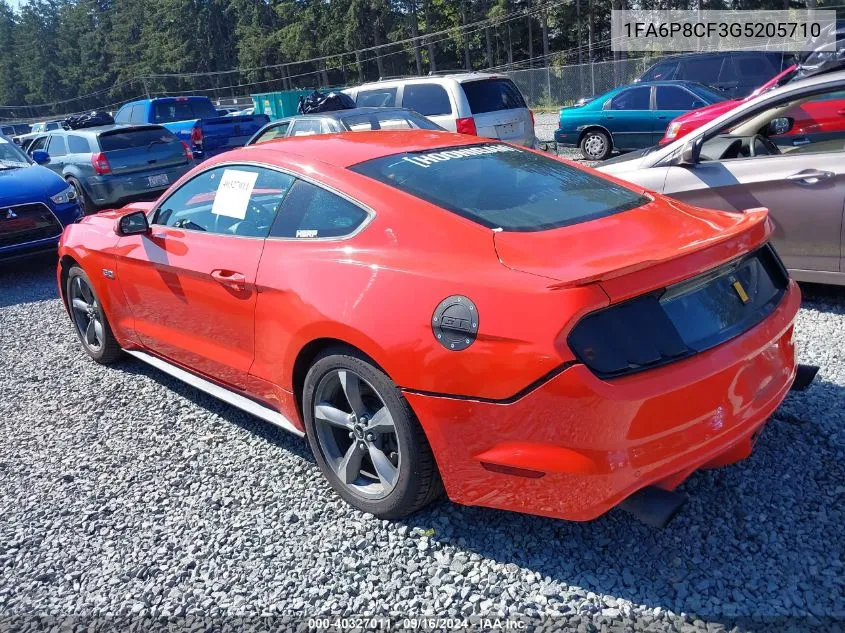 2016 Ford Mustang Gt VIN: 1FA6P8CF3G5205710 Lot: 40327011