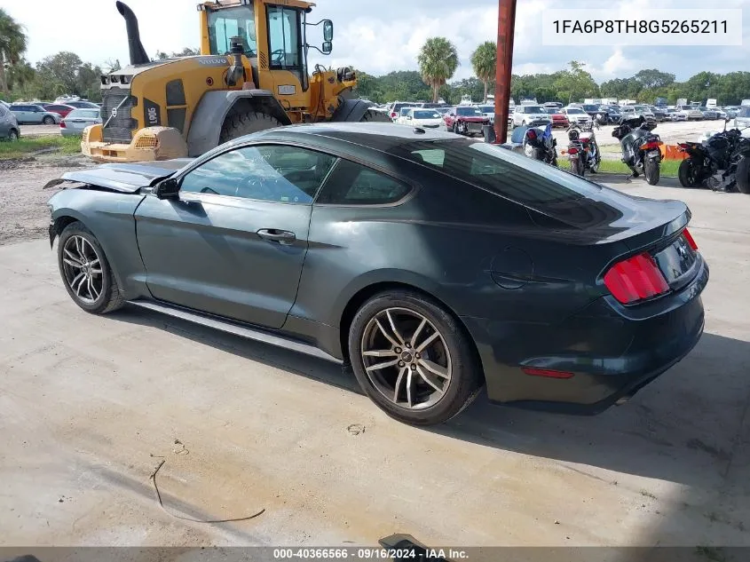 2016 Ford Mustang Ecoboost VIN: 1FA6P8TH8G5265211 Lot: 40366566