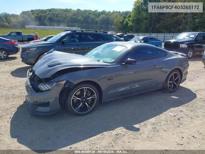 2016 Ford Mustang Gt Premium VIN: 1FA6P8CF4G5265172 Lot: 40389136