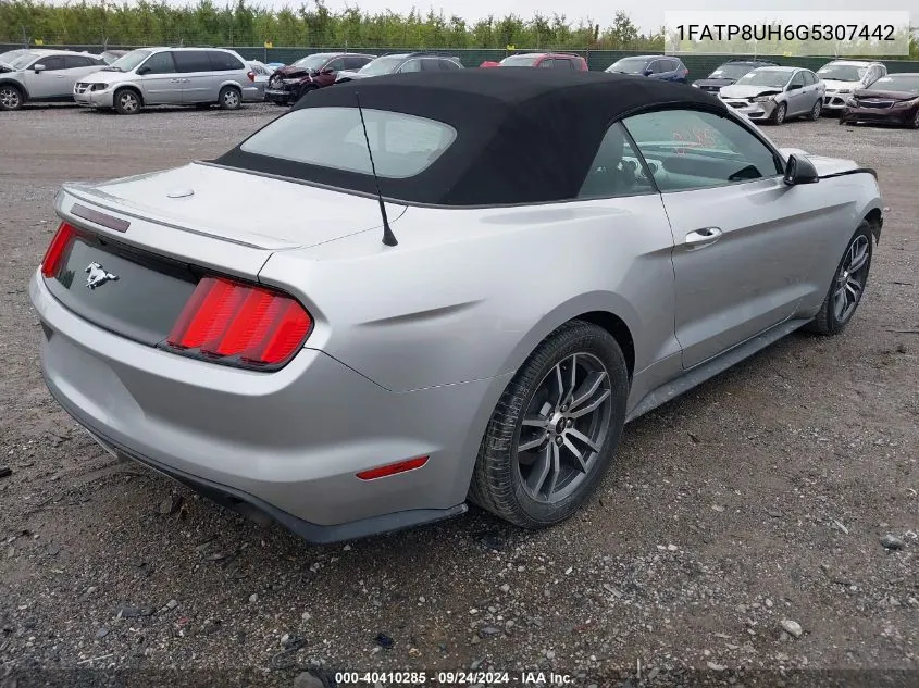 2016 Ford Mustang VIN: 1FATP8UH6G5307442 Lot: 40410285