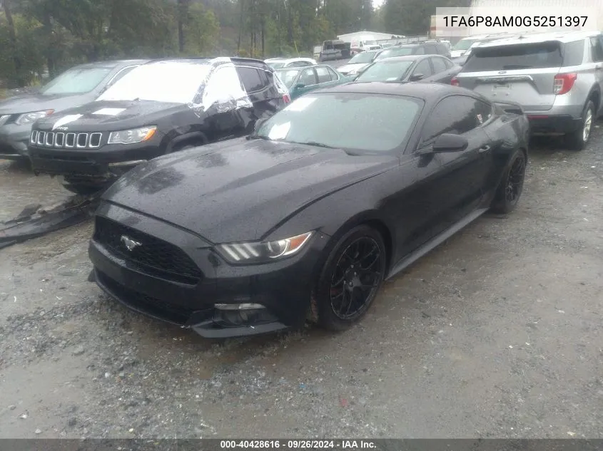 2016 Ford Mustang V6 VIN: 1FA6P8AM0G5251397 Lot: 40428616