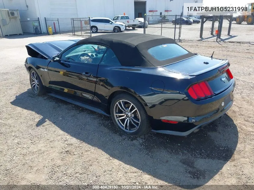 2016 Ford Mustang Ecoboost Premium VIN: 1FATP8UH1G5231998 Lot: 40429150