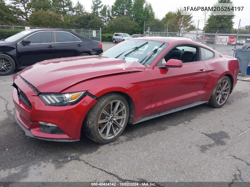 2016 Ford Mustang V6 VIN: 1FA6P8AM2G5264197 Lot: 40434142