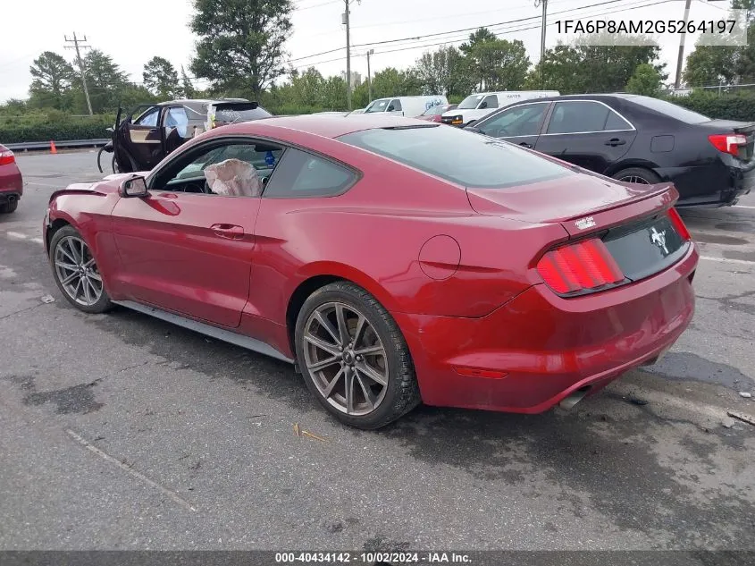 2016 Ford Mustang V6 VIN: 1FA6P8AM2G5264197 Lot: 40434142