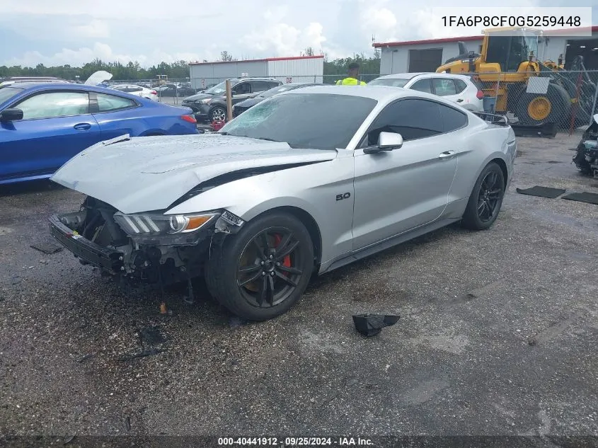 2016 Ford Mustang Gt VIN: 1FA6P8CF0G5259448 Lot: 40441912