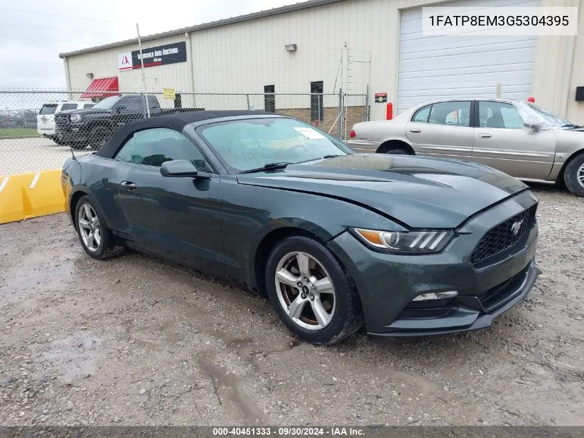 2016 Ford Mustang VIN: 1FATP8EM3G5304395 Lot: 40451333