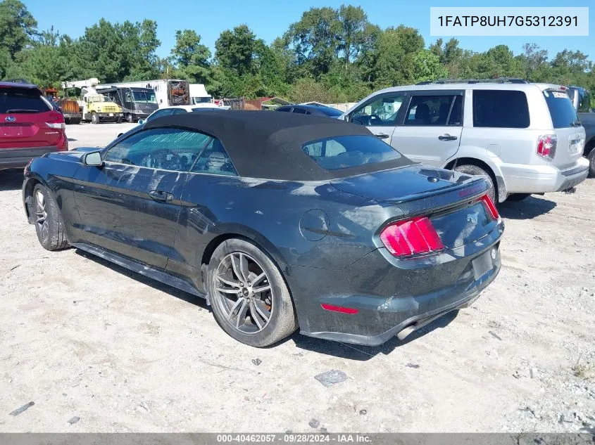 2016 Ford Mustang VIN: 1FATP8UH7G5312391 Lot: 40462057