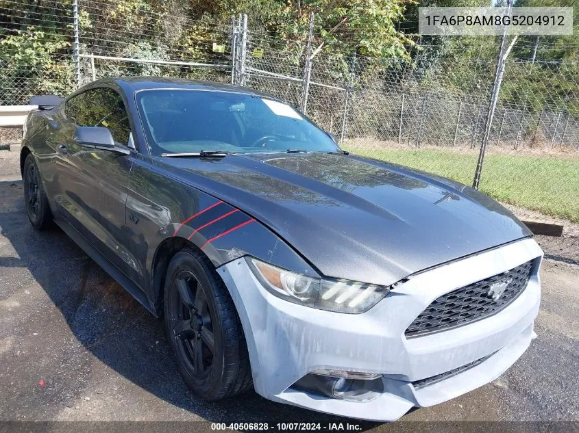 2016 Ford Mustang V6 VIN: 1FA6P8AM8G5204912 Lot: 40506828