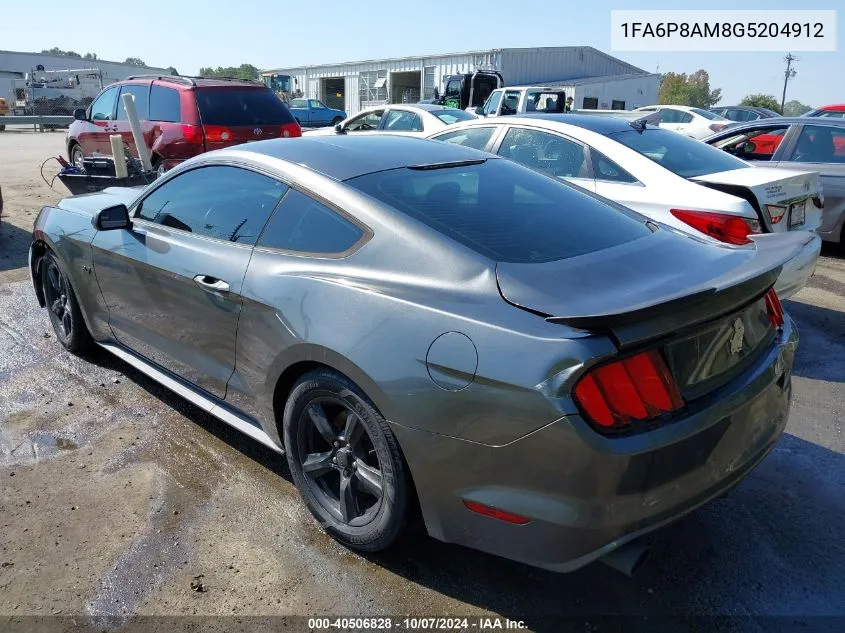 2016 Ford Mustang V6 VIN: 1FA6P8AM8G5204912 Lot: 40506828