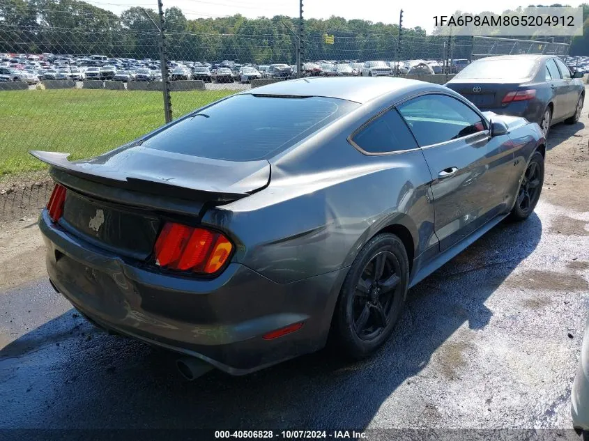 2016 Ford Mustang V6 VIN: 1FA6P8AM8G5204912 Lot: 40506828