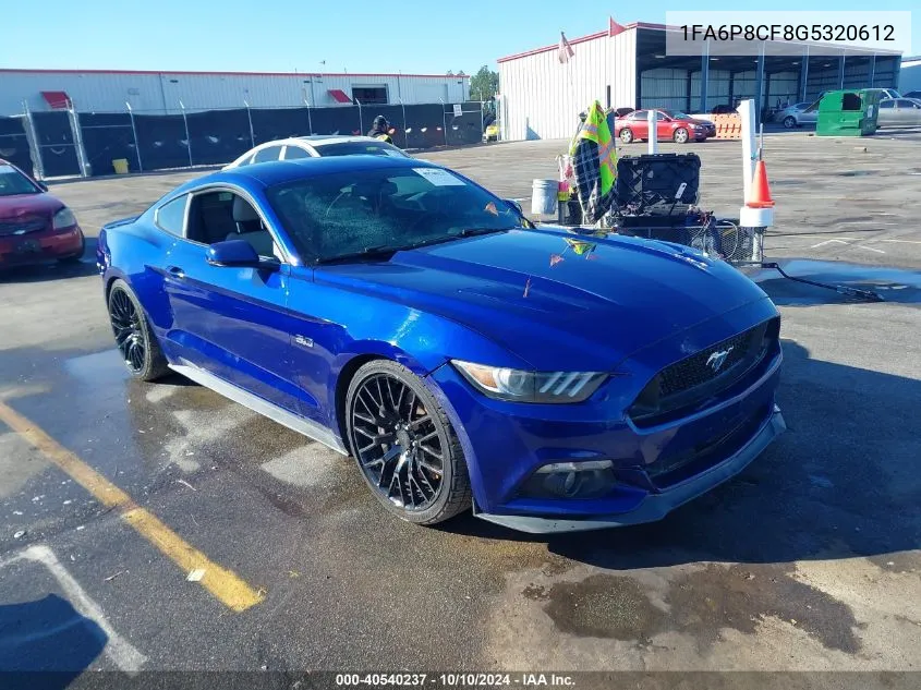 2016 Ford Mustang Gt Premium VIN: 1FA6P8CF8G5320612 Lot: 40540237