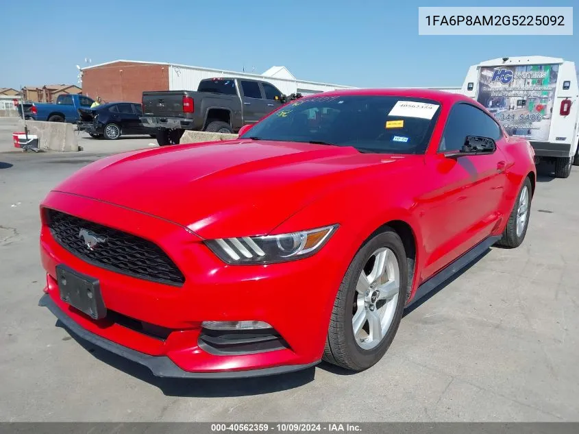 2016 Ford Mustang V6 VIN: 1FA6P8AM2G5225092 Lot: 40562359