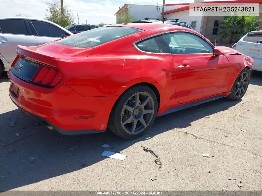 1FA6P8TH2G5243821 2016 Ford Mustang Ecoboost