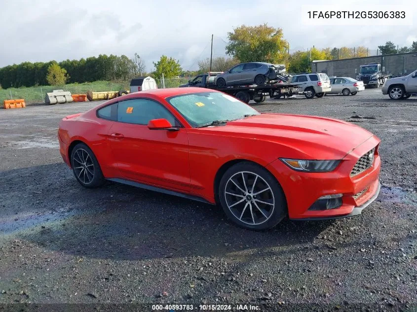 2016 Ford Mustang Ecoboost VIN: 1FA6P8TH2G5306383 Lot: 40593783