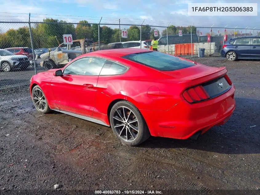 2016 Ford Mustang Ecoboost VIN: 1FA6P8TH2G5306383 Lot: 40593783