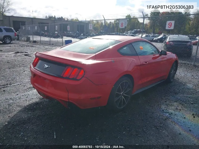 2016 Ford Mustang Ecoboost VIN: 1FA6P8TH2G5306383 Lot: 40593783