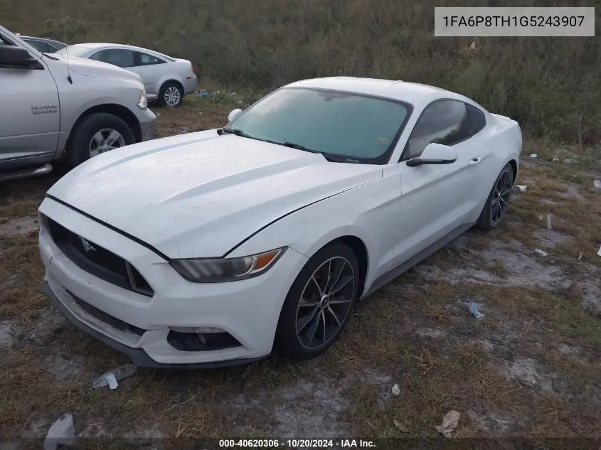 2016 Ford Mustang VIN: 1FA6P8TH1G5243907 Lot: 40620306