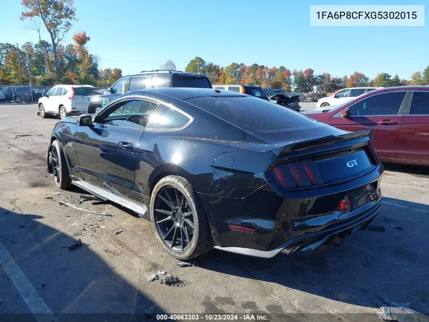 2016 Ford Mustang Gt Premium VIN: 1FA6P8CFXG5302015 Lot: 40663303